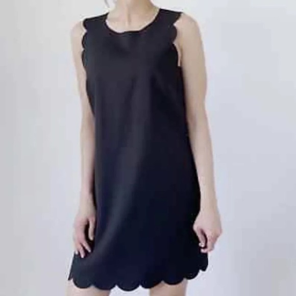 J. Crew Scalloped Classic Black Shift Dress Size 8 ~ Style 63746 EUC - Picture 3 of 15